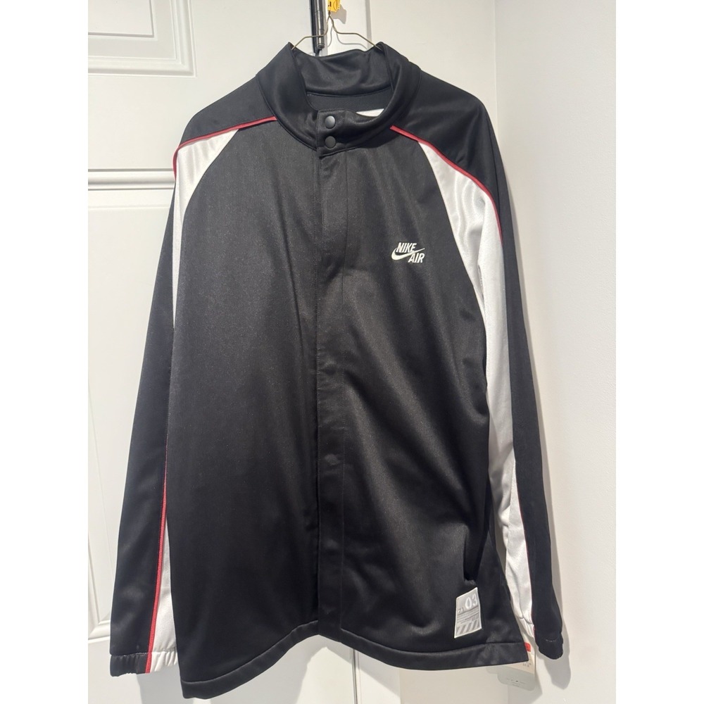 Vintage Nike Air Men's Track Jacket Snap Collar L Y2K 2002 Black White NWT